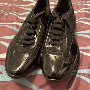 Prada Glossy Black Men's Sneakers Size 14/48
